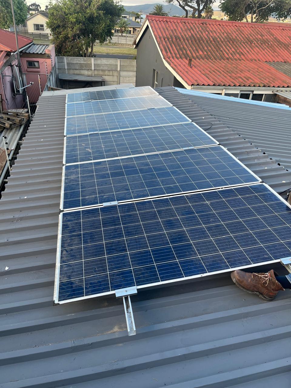 Solar panels installed on a Cape Town roof