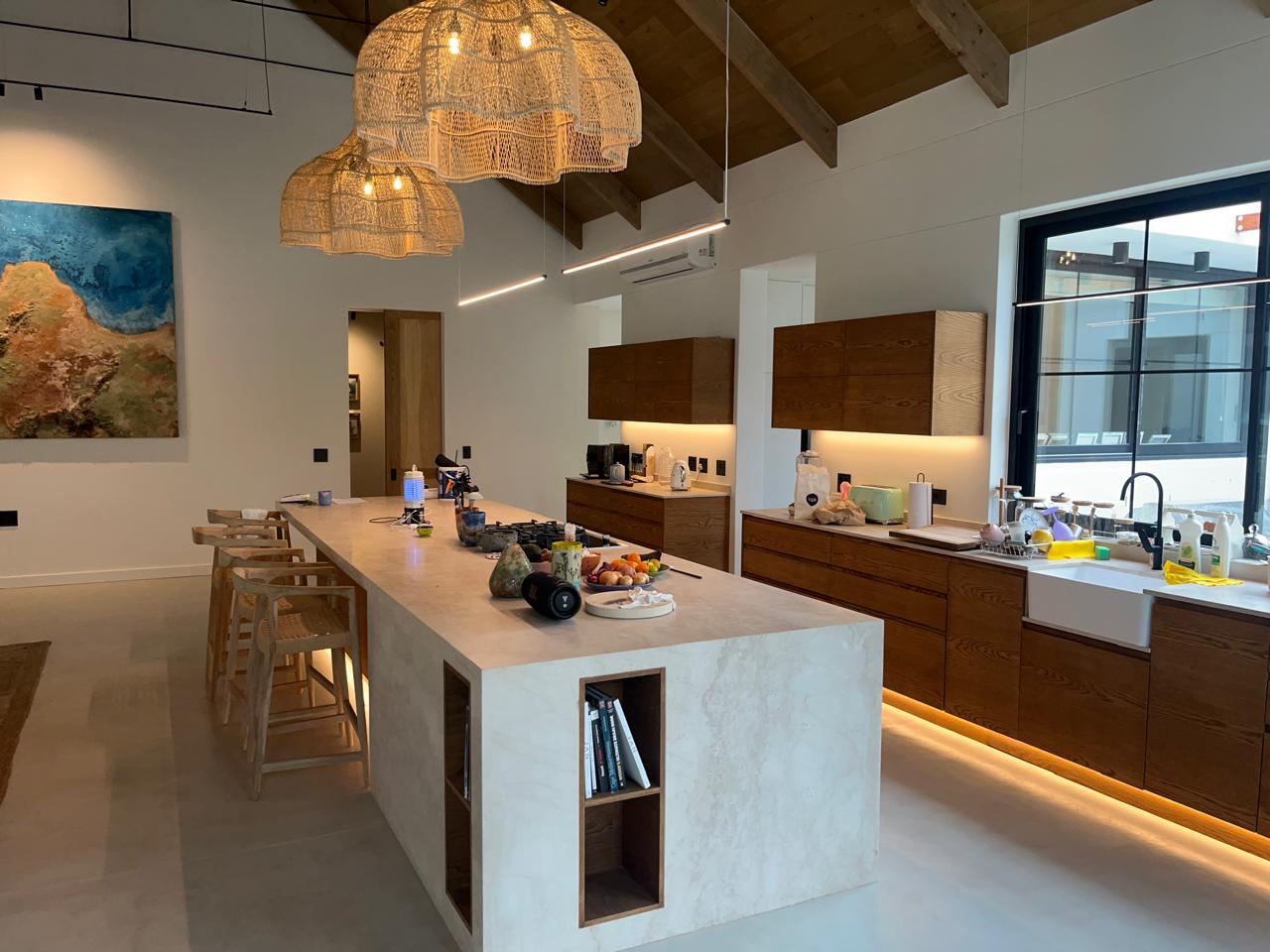 Bespoke oak kitchen with stone island
